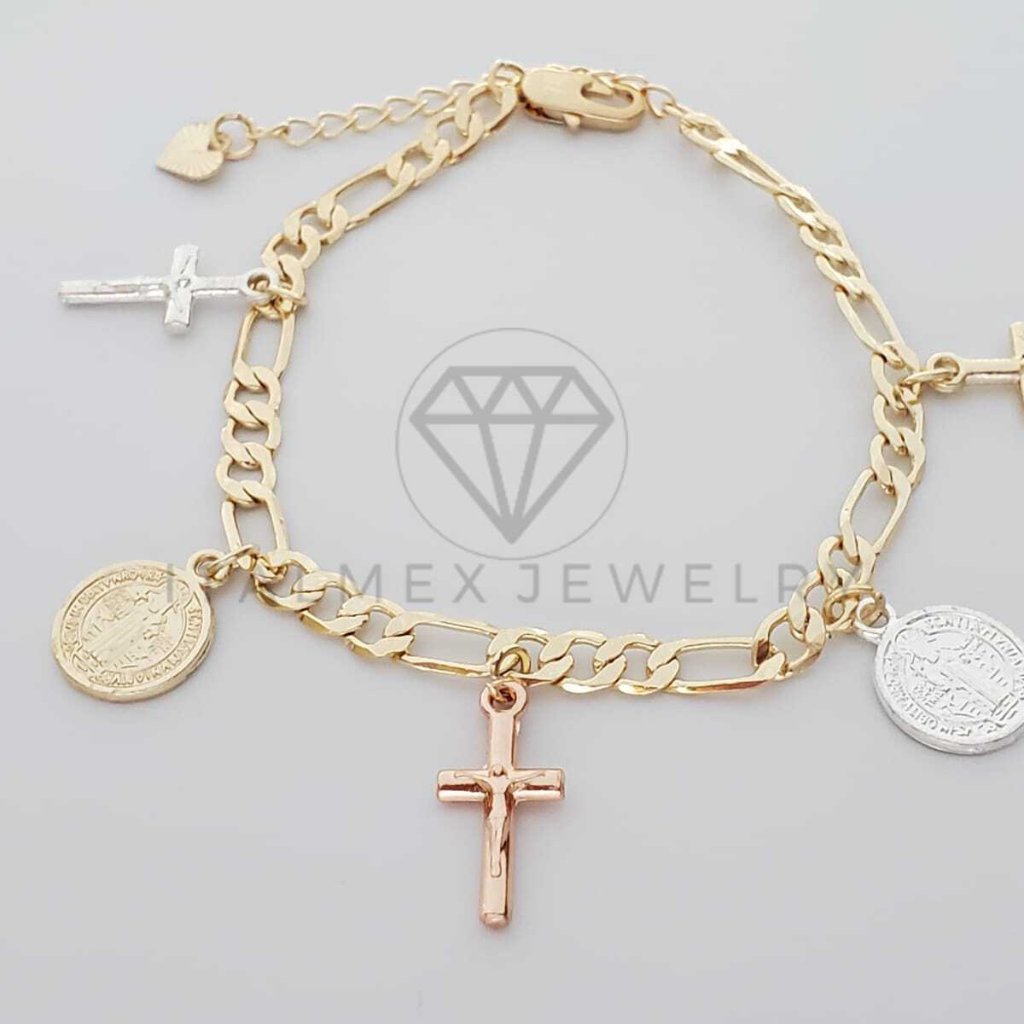 18k Gold Plated Saint Benedict Cross Bracelet |